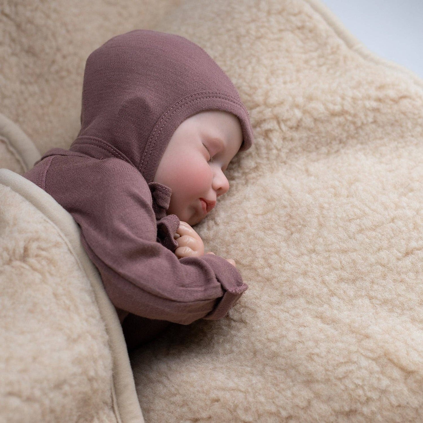 Lille Barn Merino playsuit/bodysuit - merino wool - Twilight mauve