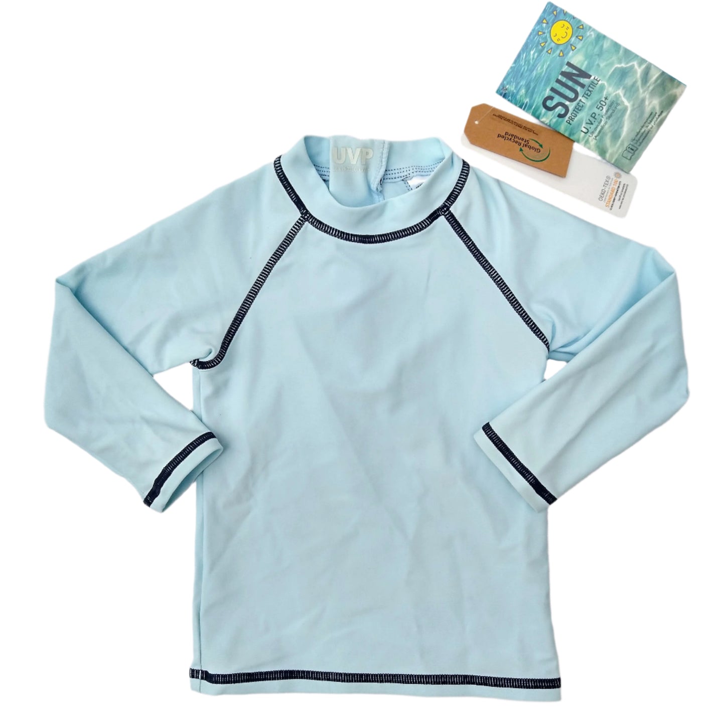 Chemise de protection solaire UVP - bleu clair, manches longues - neuve