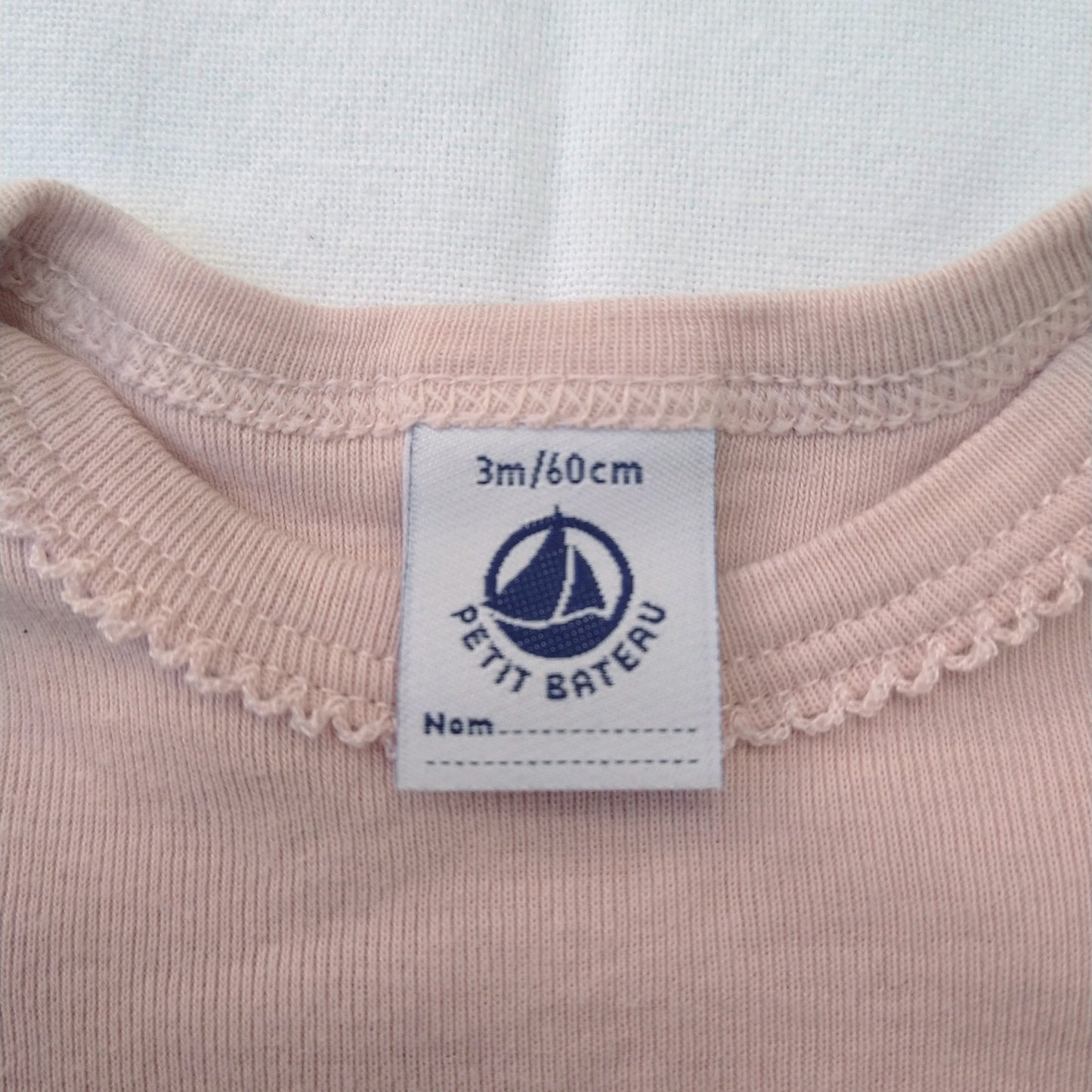 Petit Bateau pink onesie body - 3 mo / 60cm
