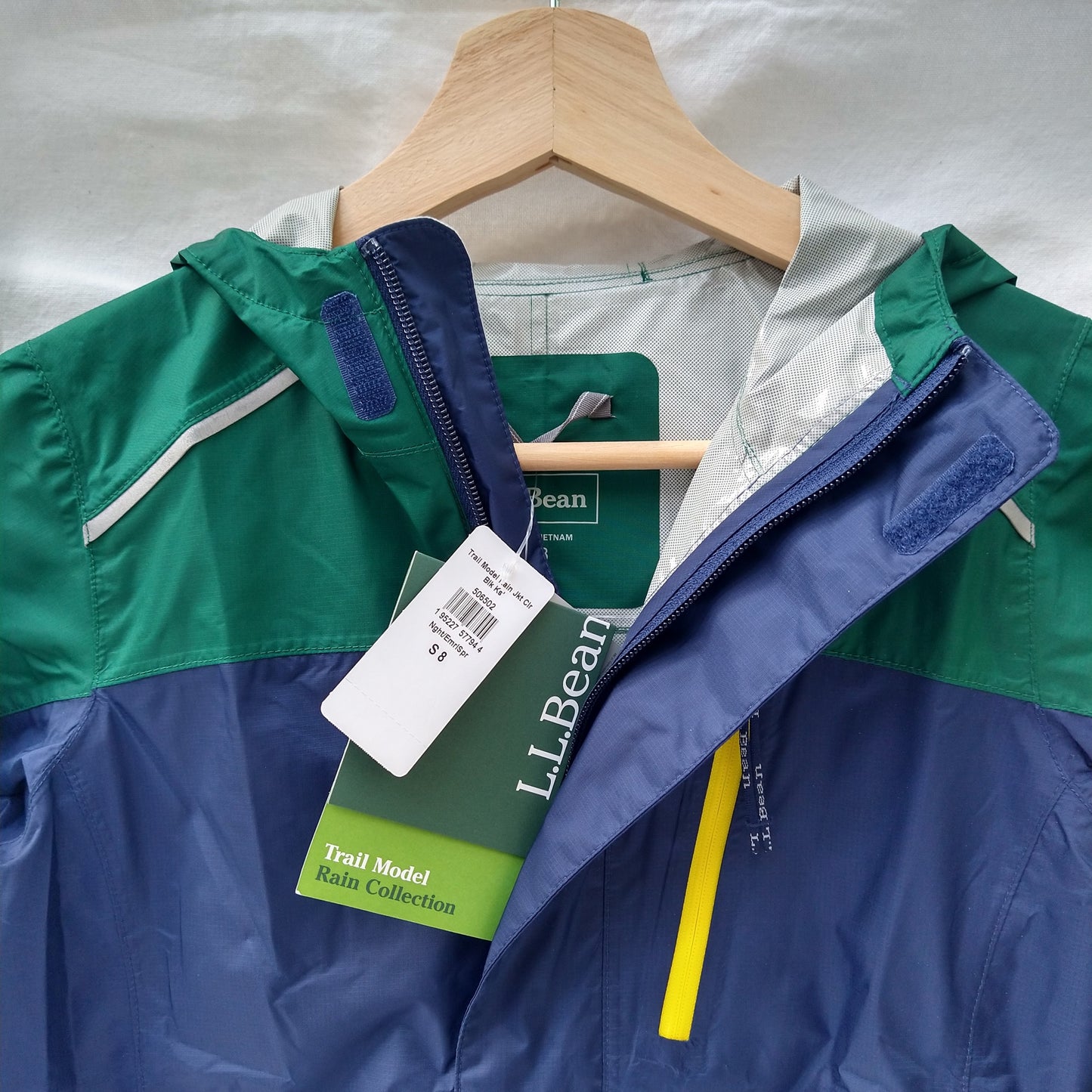 LL Bean Trail Model rain jacket - 8yrs