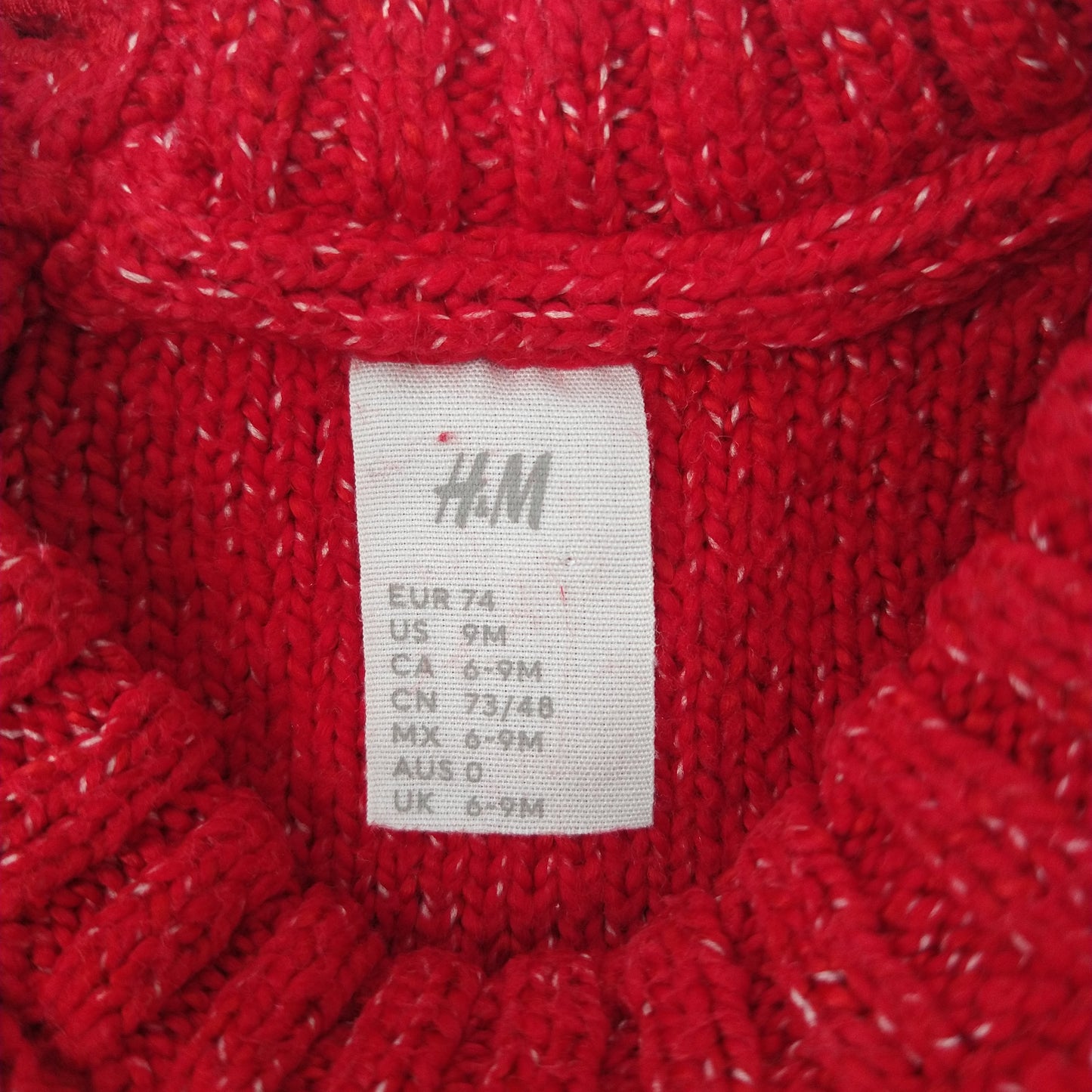 H&M red knit sweater - 9 mo / 74 cm