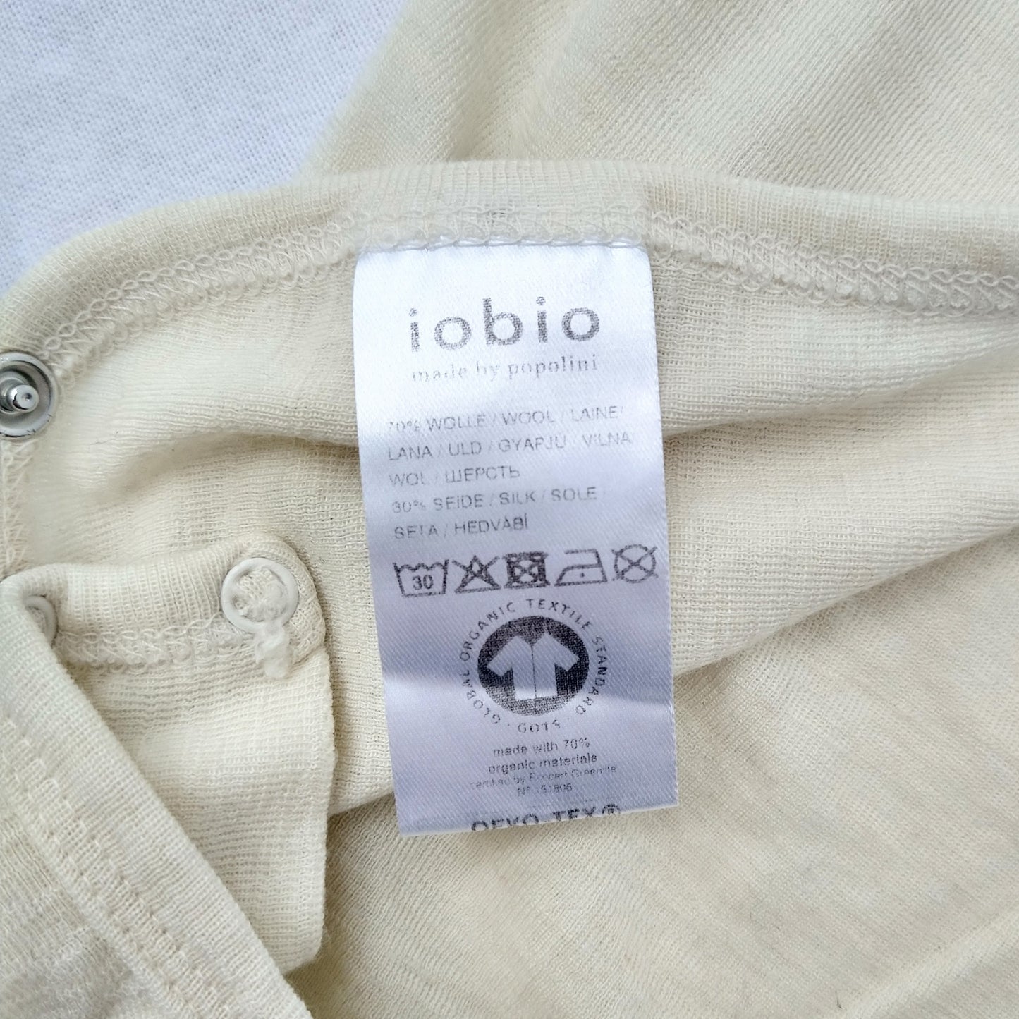 Iobio organic merino-silk onesie - 0-3 months