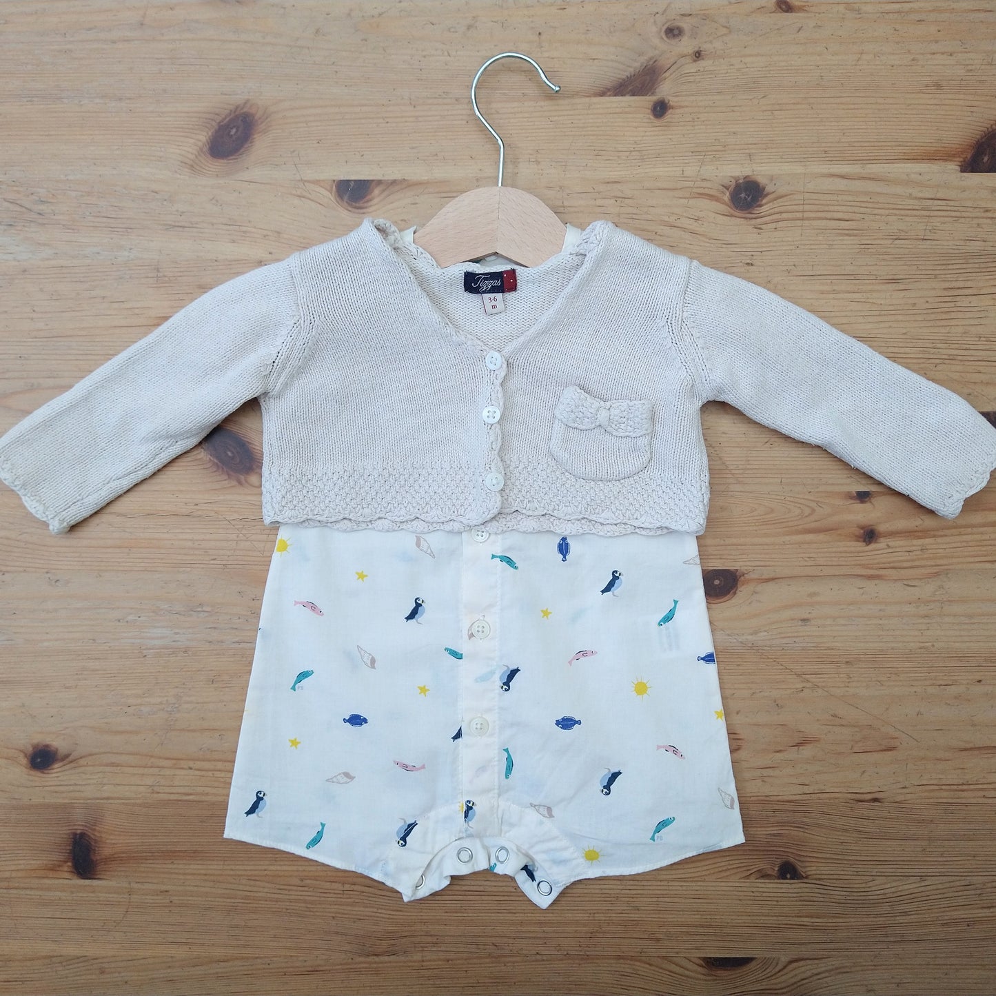 Tizzas light knit cotton sweater - 3-6 mo