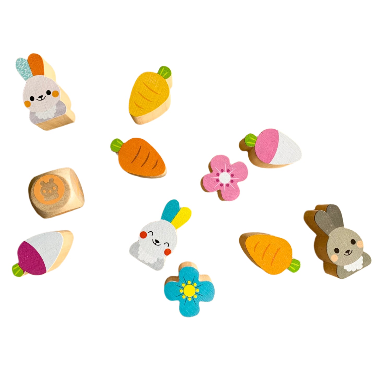 Wooden balancing rabbit toy