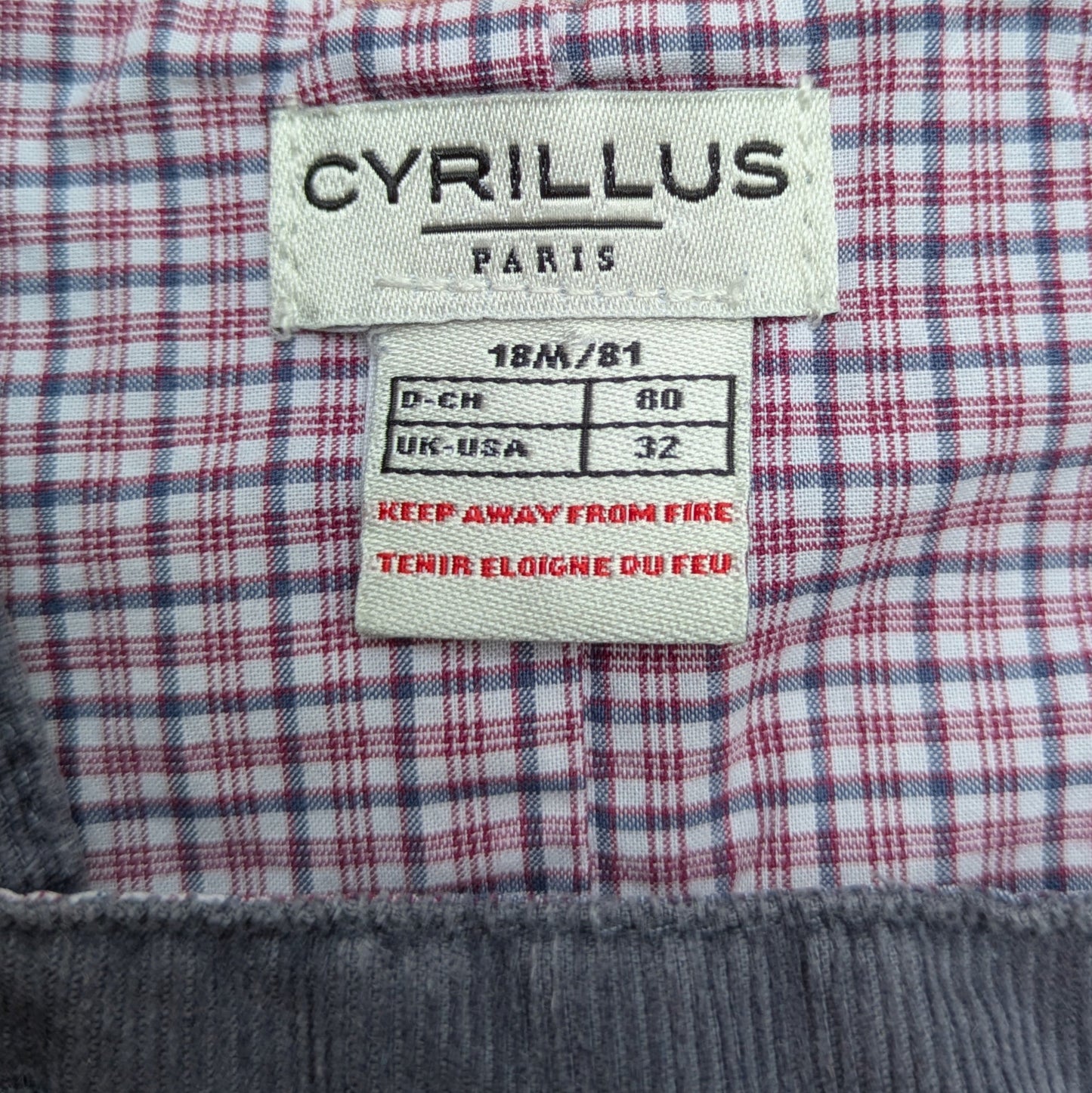Cyrillus Soft Dungarees- size 18 mo