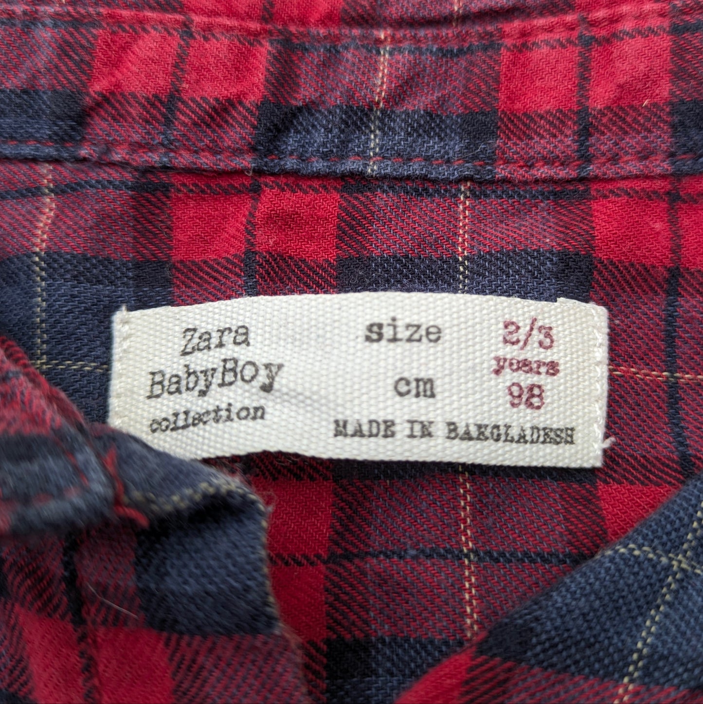 Zara plaid button-up shirt - 2-3 years / 98 cm