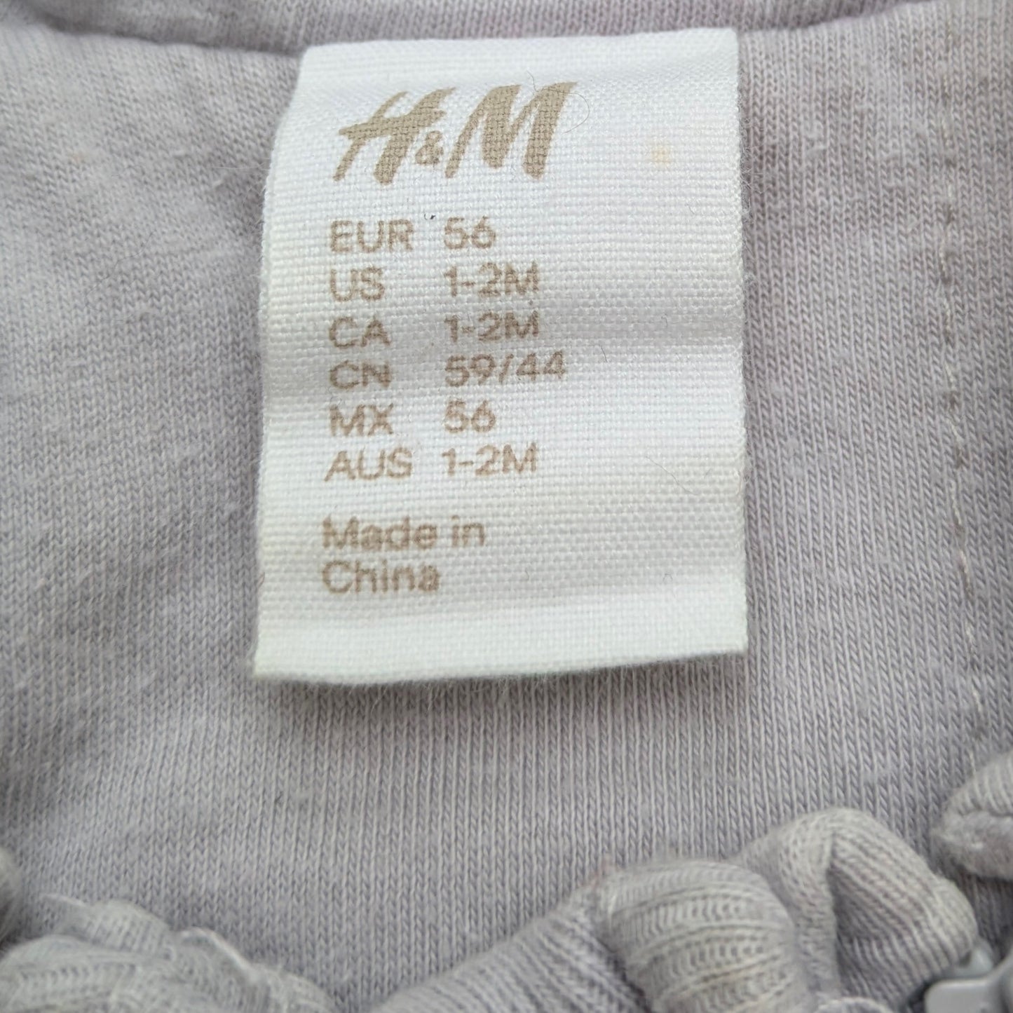 H&M winter one-piece - 1-2 mo / 56 cm