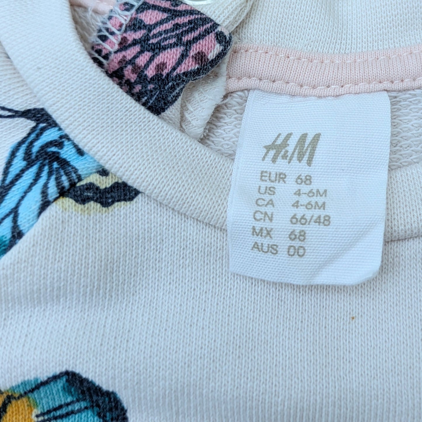 H&M butterfly tunic - 4-6 mo / 68 cm