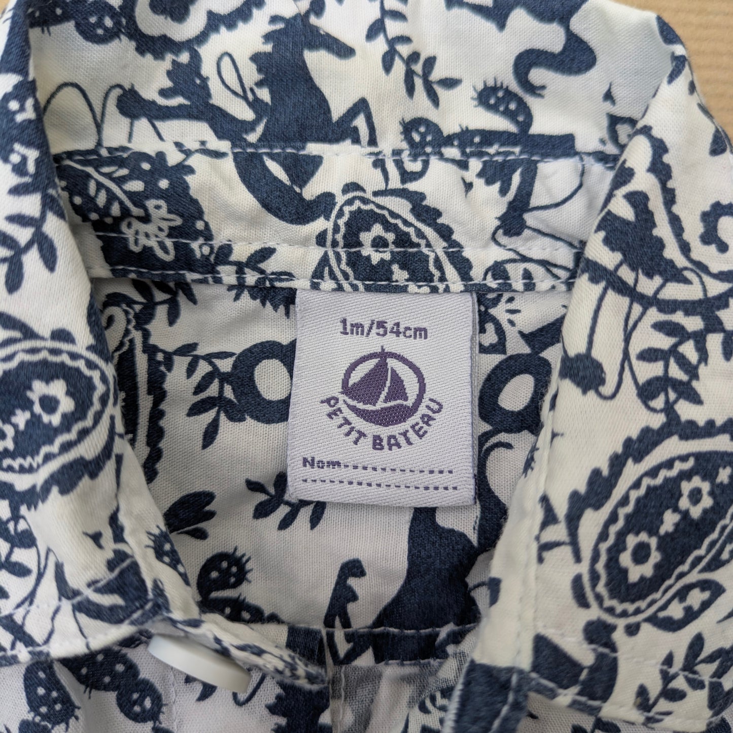 Petit Bateau button-up shirt - 1 mo / 54cm