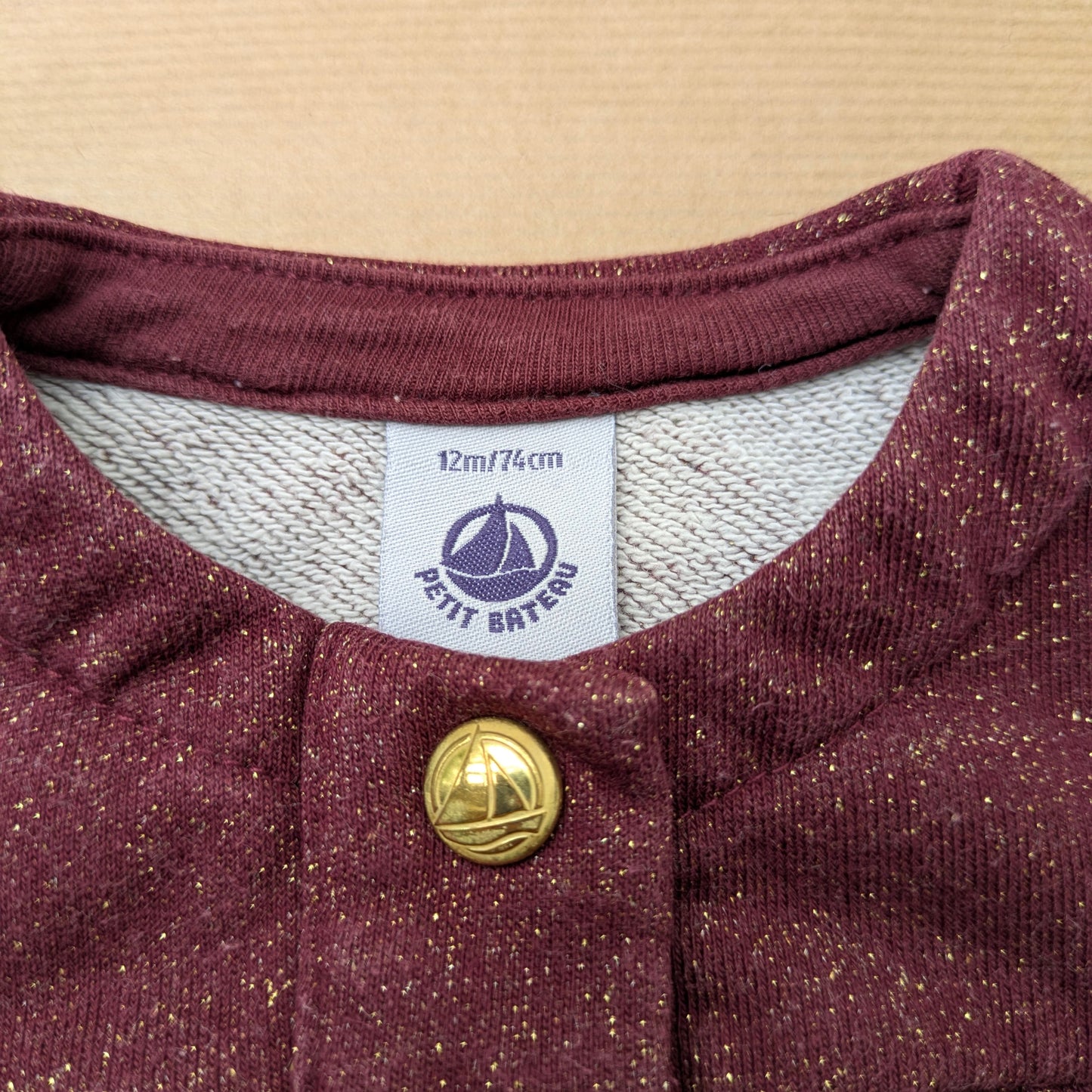 Petit Bateau button up jumper - 12 mo / 74cm