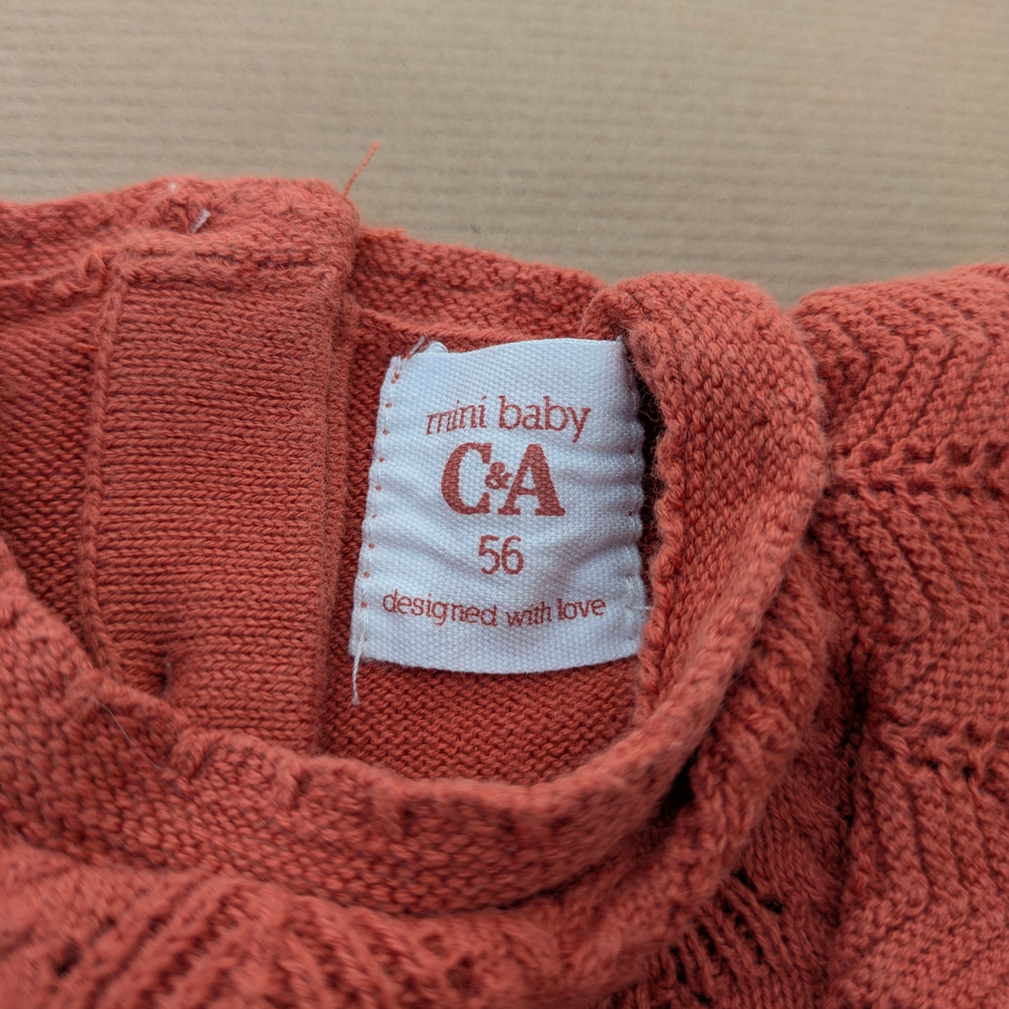 C&A coral knit dress -0-3 mo /56cm