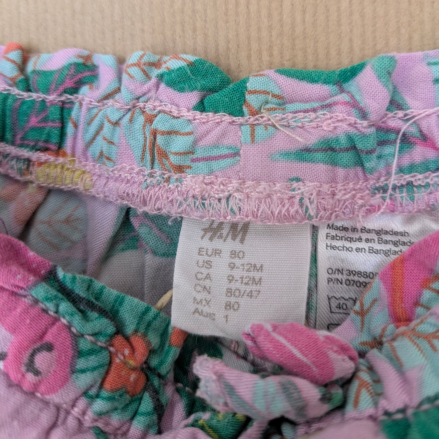 H&M tropical trousers - 9-12 mo