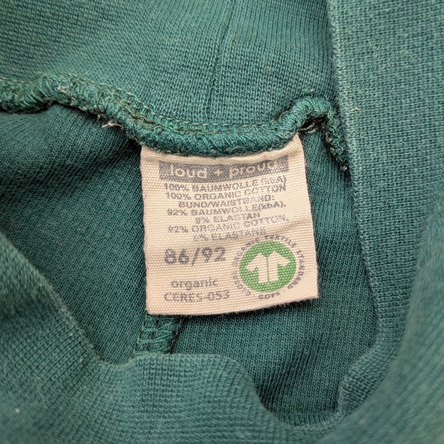 Loud + Proud green pants - 18-24 mo / 86-92 cm
