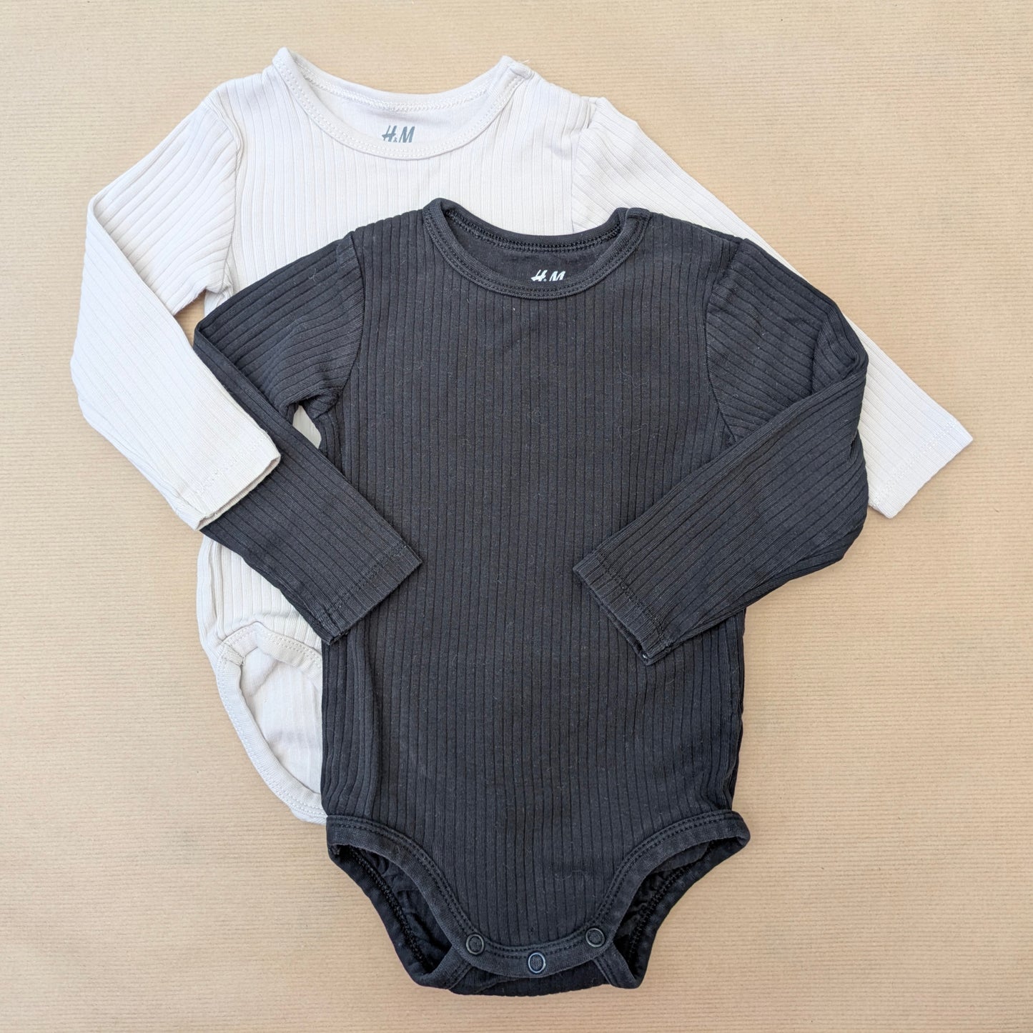 H&M onesies - set of 2 - 9-12 mo