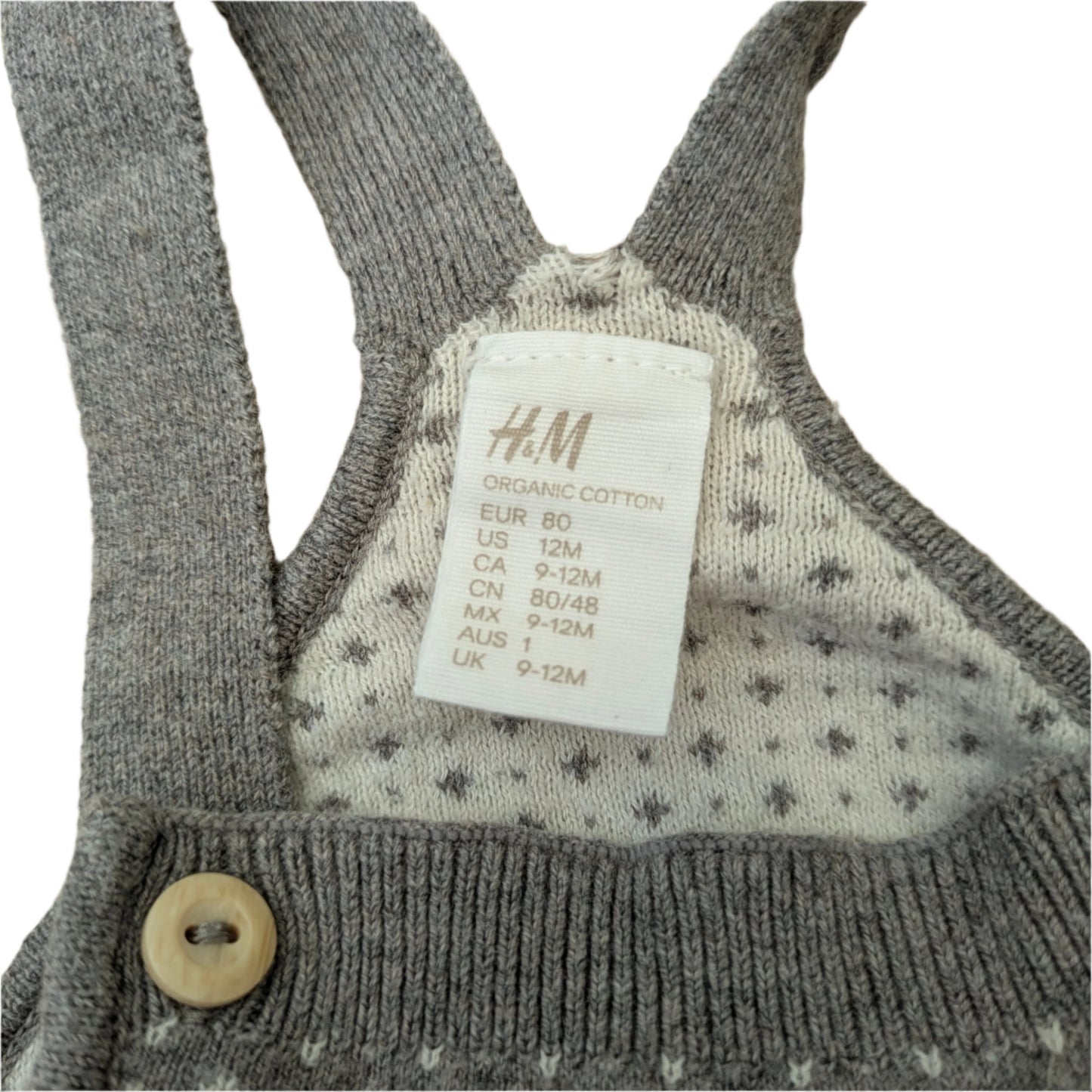 H&M organic cotton dungarees- 12 mo / 80 cm