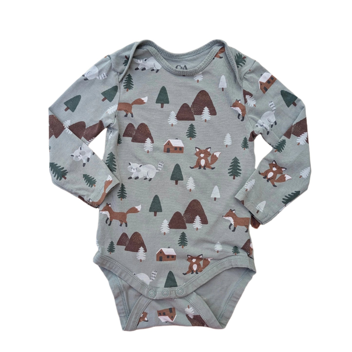 C&A winter scene onesie - 9-12 mo / 80 cm