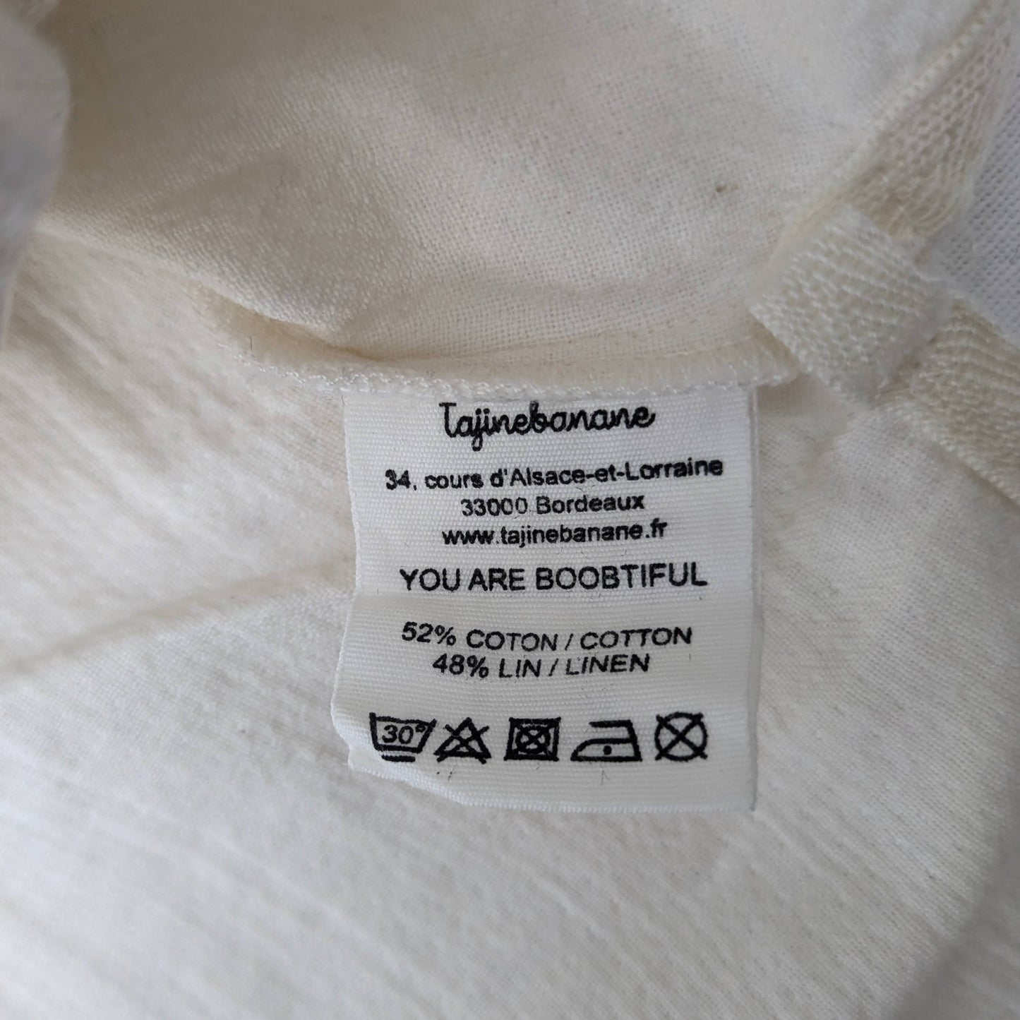 Tajine Banane Maternity and Nursing shirt - linen/cotton - cream -Size S