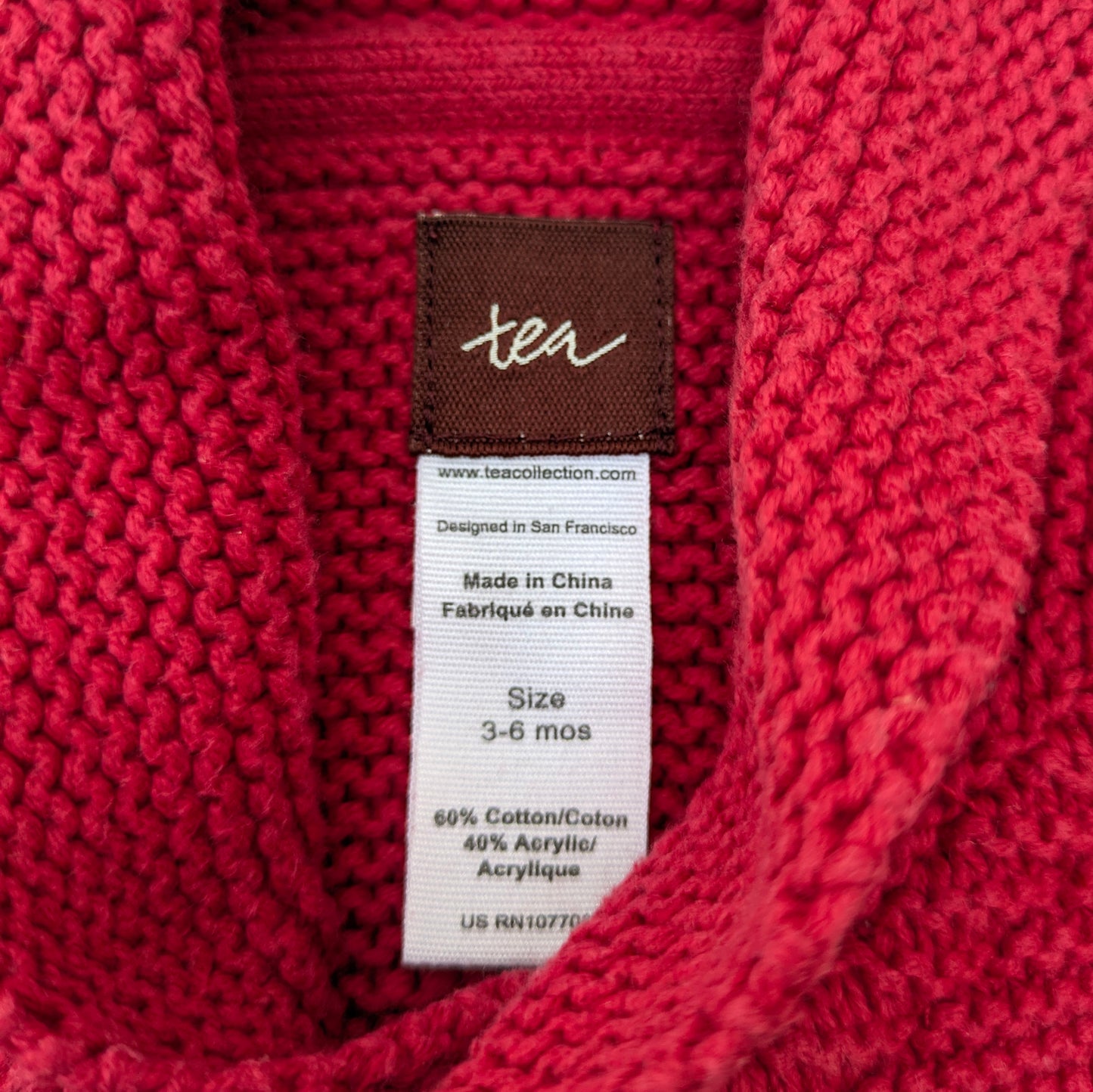 Tea knit cotton sweater - 3-6 mo