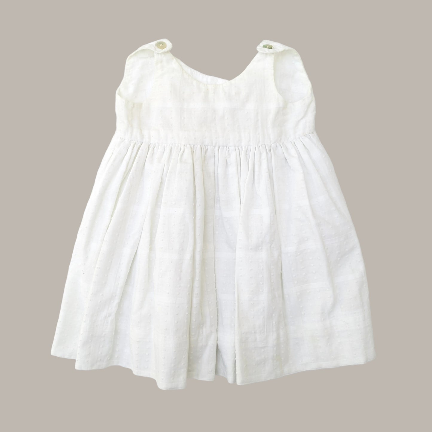 Soft white cotton dress - 12 mo