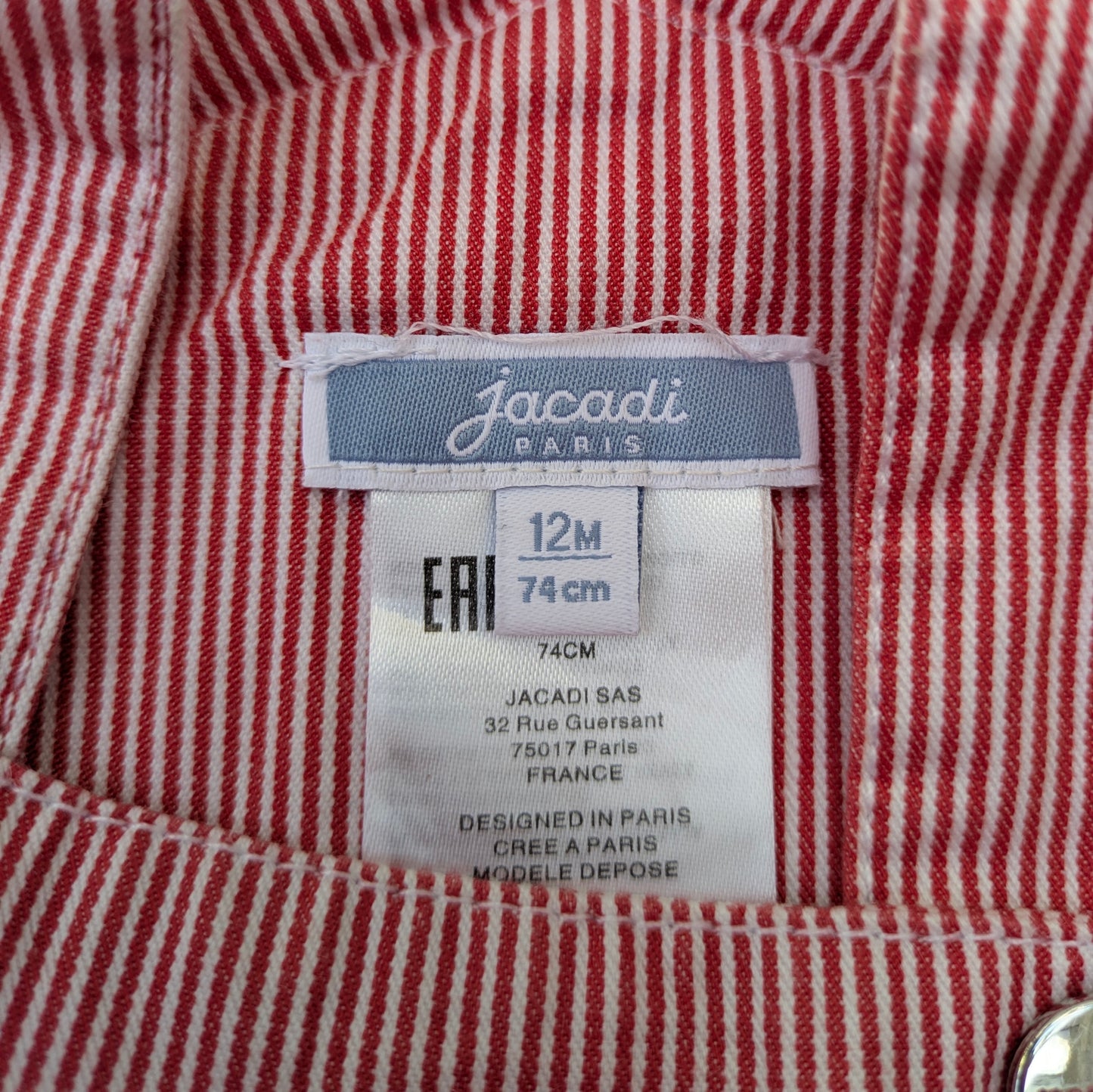 Jacadi overall rompers - 12 mo