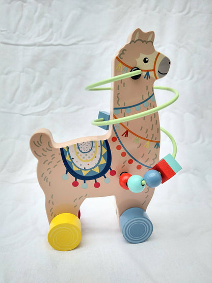 Jouet en bois en forme de lama
