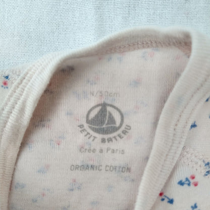 Petit Bateau pink rosebud onesie body - 0-3 mo / 50cm