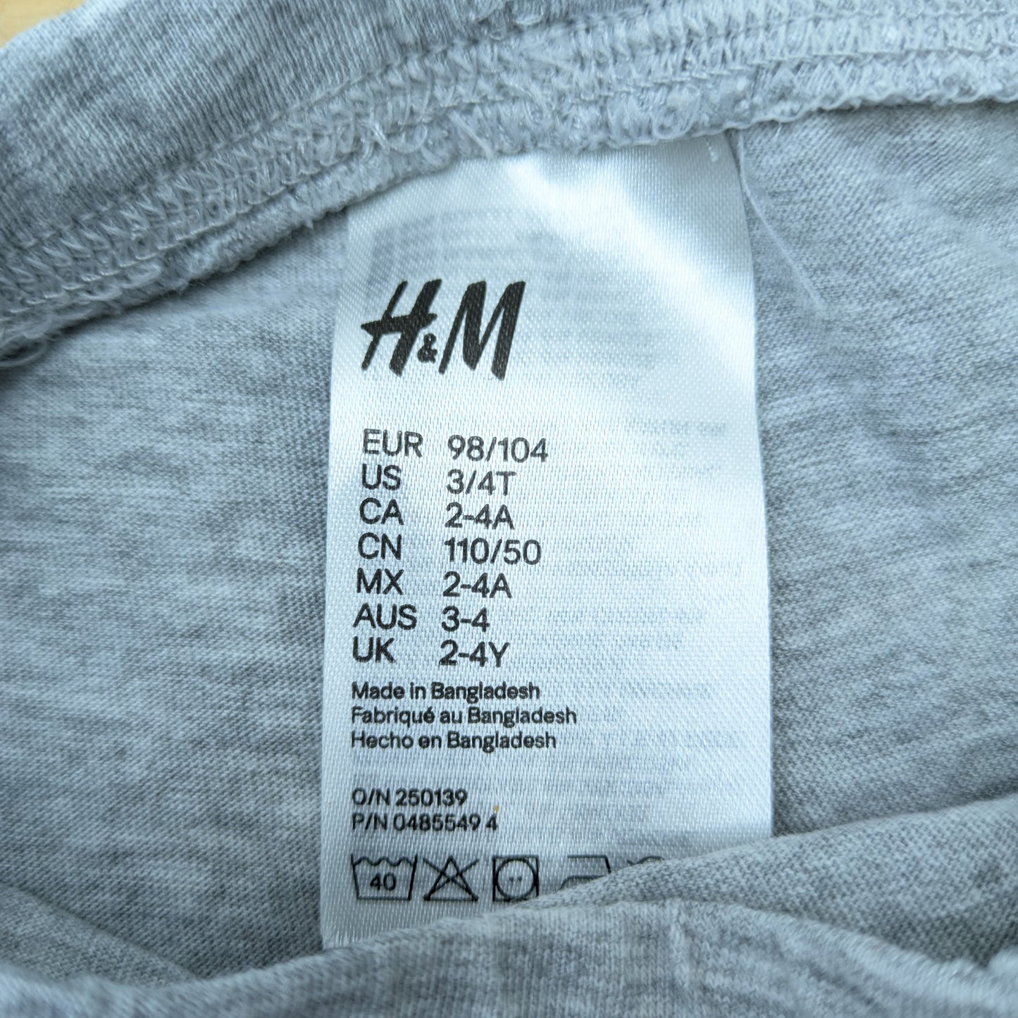 H&M grey pyjama pants - 3-4 yrs / 98-104 cm