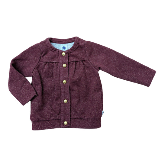 Petit Bateau button up jumper - 12 mo / 74cm