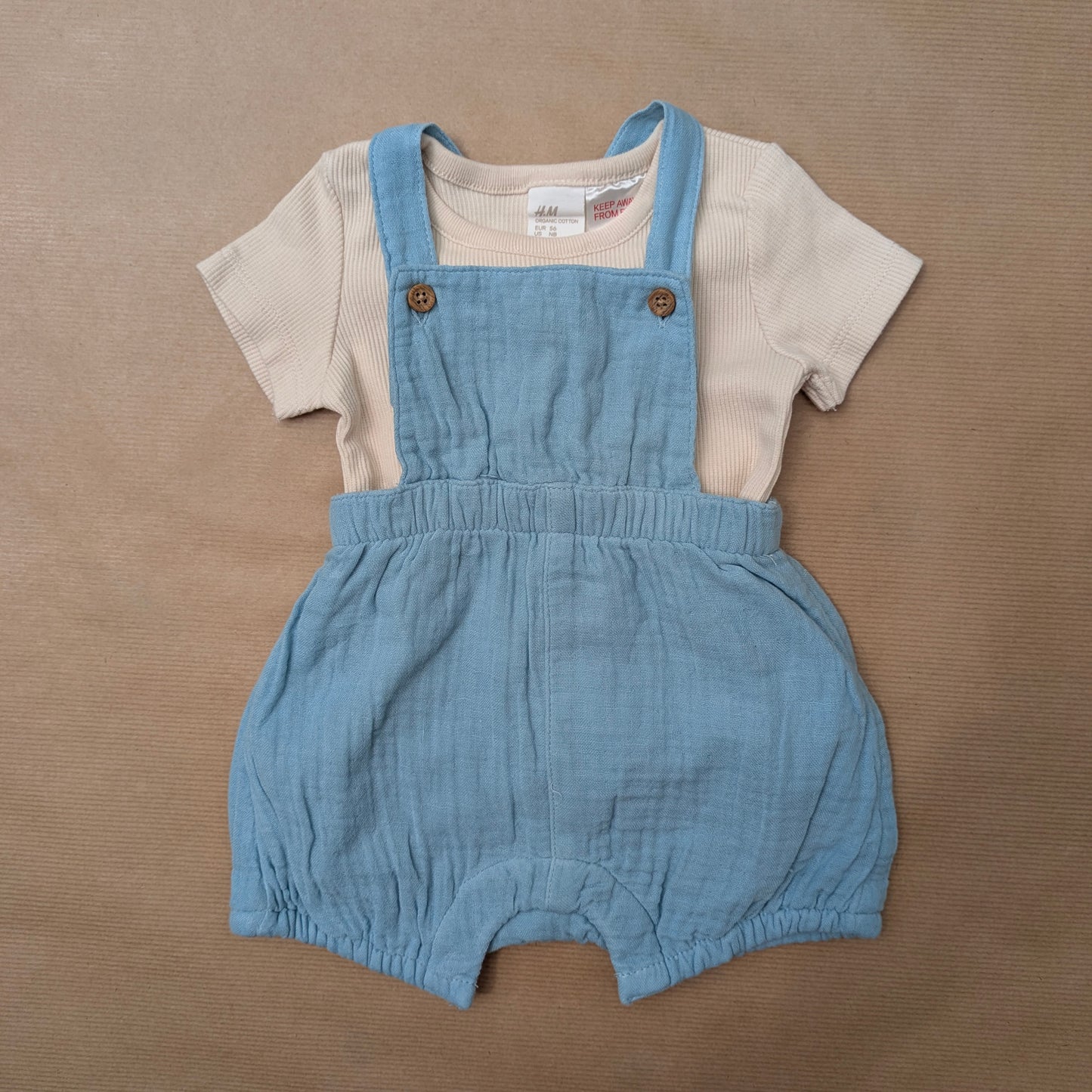 Cotton romper set - 0-3 mo / 56cm