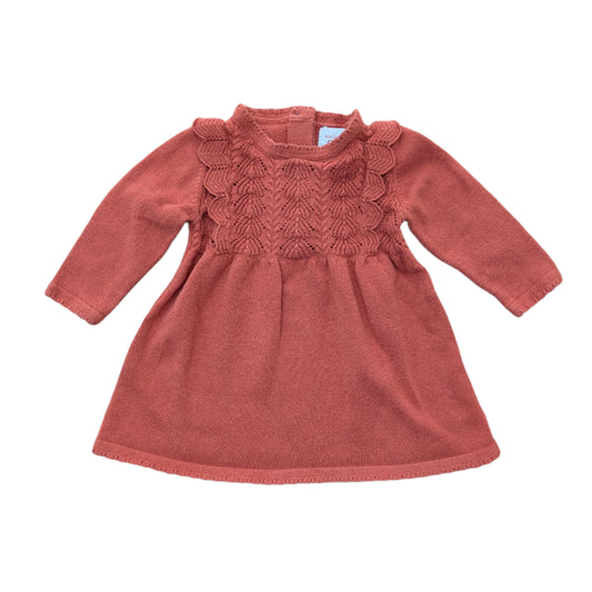 C&A coral knit dress -0-3 mo /56cm