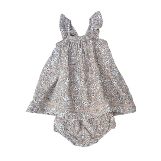 Quincy Mae cotton romper set - 6-12 mo