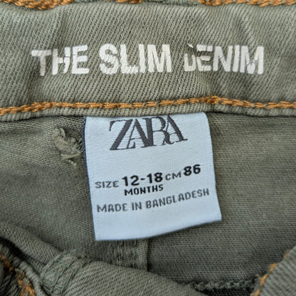 Zara green denim trousers - 12-18 mo / 86 cm