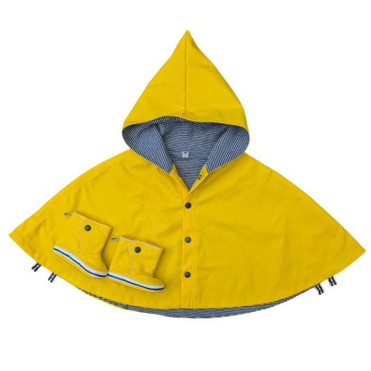 Petit Bateau Laske poncho and boots - 6-12 mo