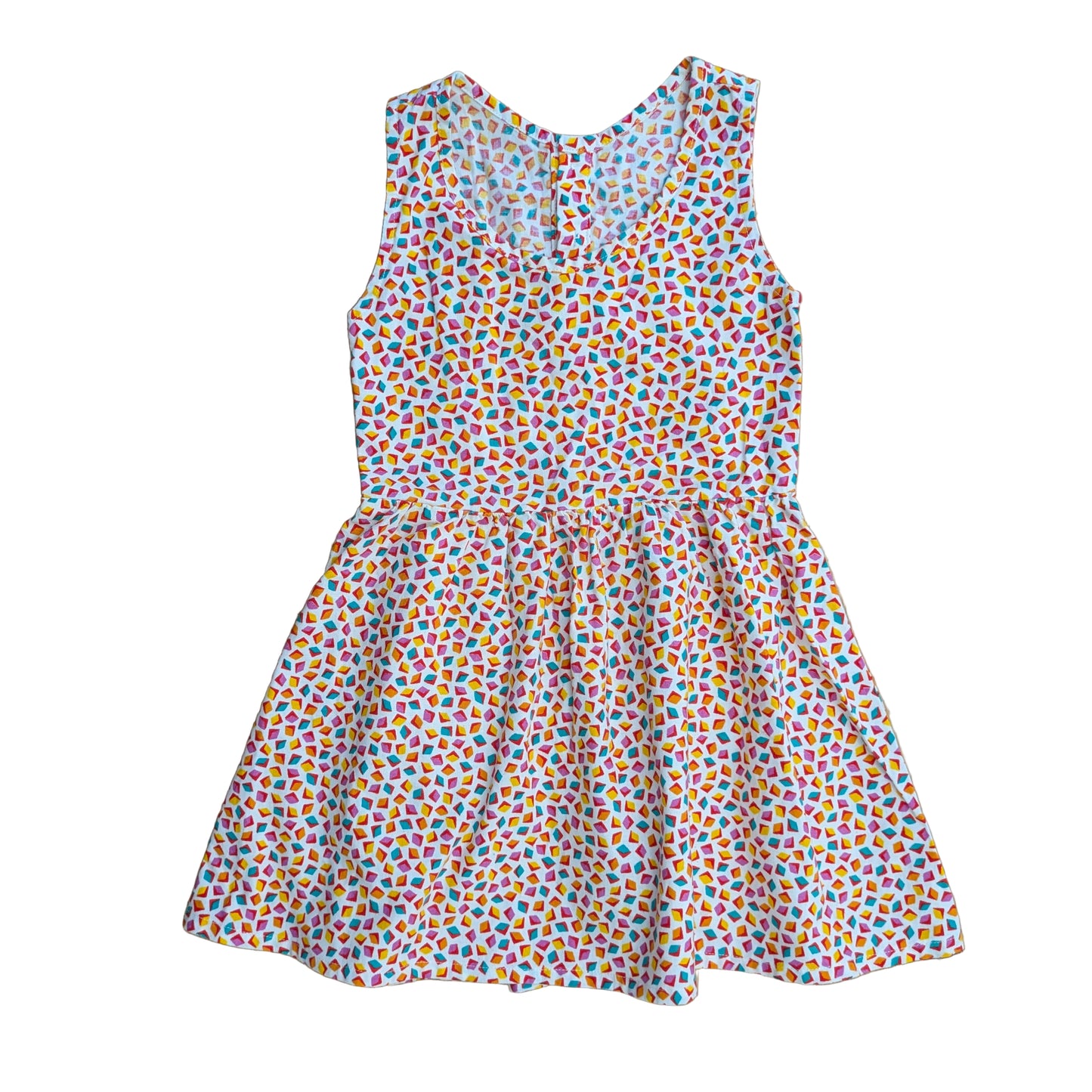 Handmade geometric cotton dress - 3 yrs