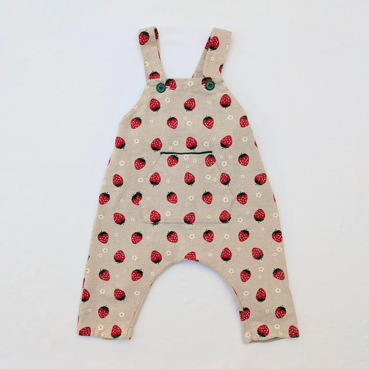 Barboteuse fraise faite main - 12 mois