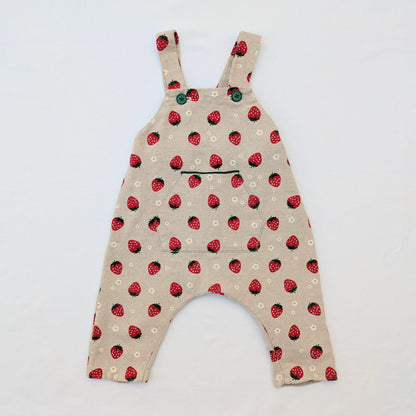 Barboteuse fraise faite main - 12 mois