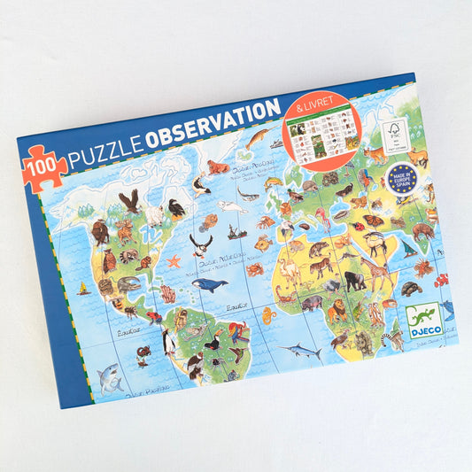 Djeco 100 piece puzzle - global animals