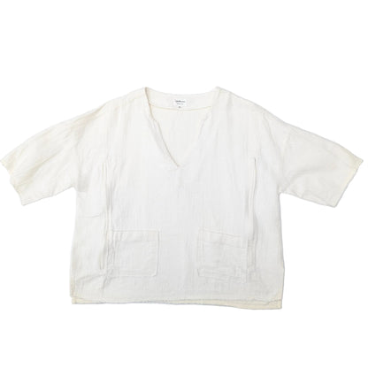 Tajine Banane Maternity and Nursing shirt - linen/cotton - cream -Size S