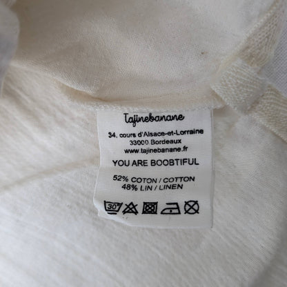 Tajine Banane Maternity and Nursing shirt - linen/cotton - cream -Size S