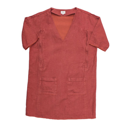 Tajine Banane Maternity and Nursing shirt - linen/cotton - sienna -Size S