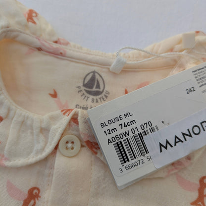 Petit Bateau blouse - 12 mo / 74 cm