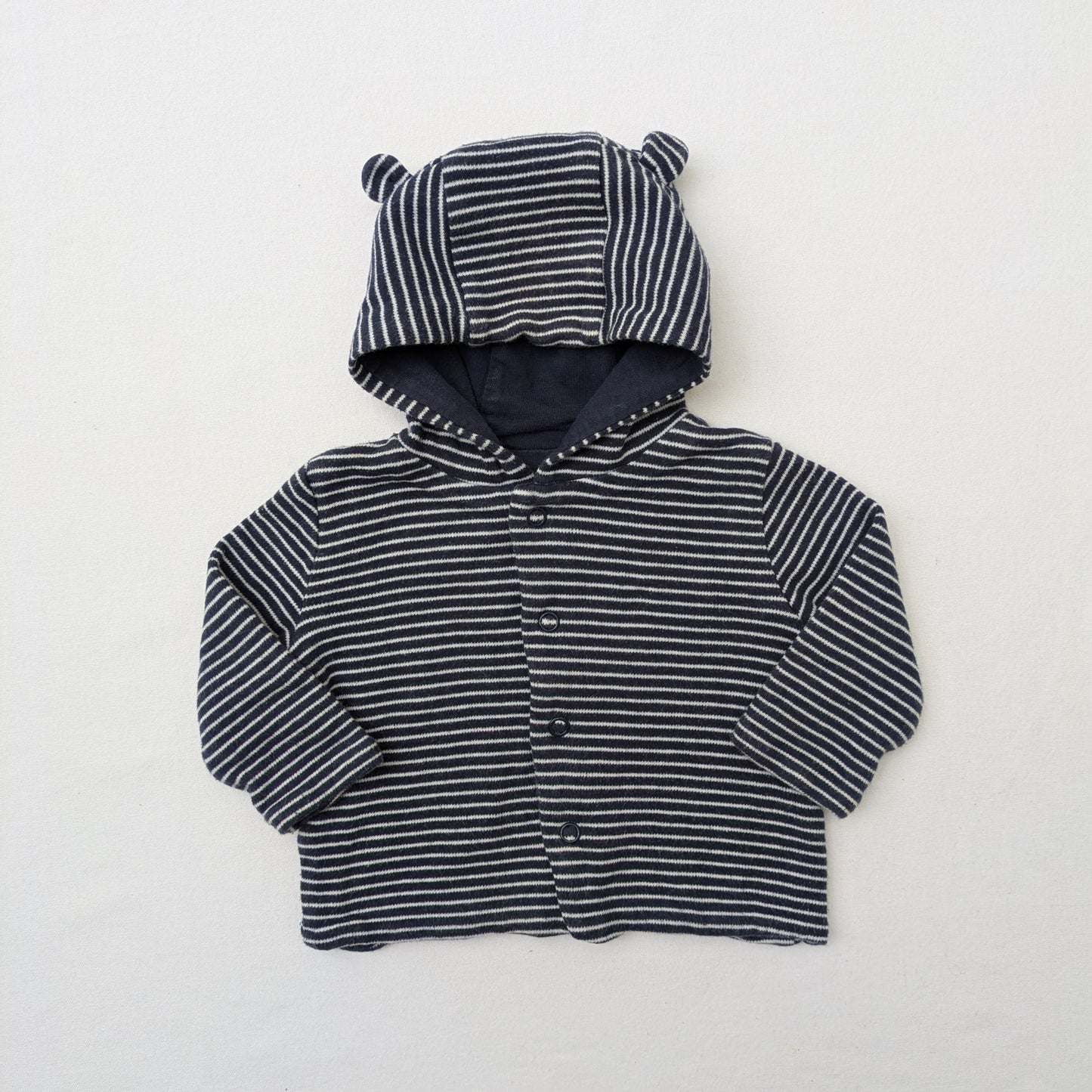 Gestreifter Baumwollhoodie - 3 Mo