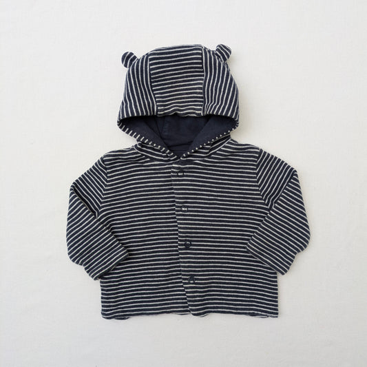 Striped cotton hoodie - 3 mo