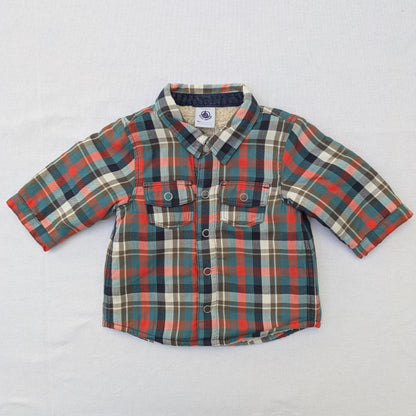 Petit Bateau fleece-lined shirt / coat - 3 mo