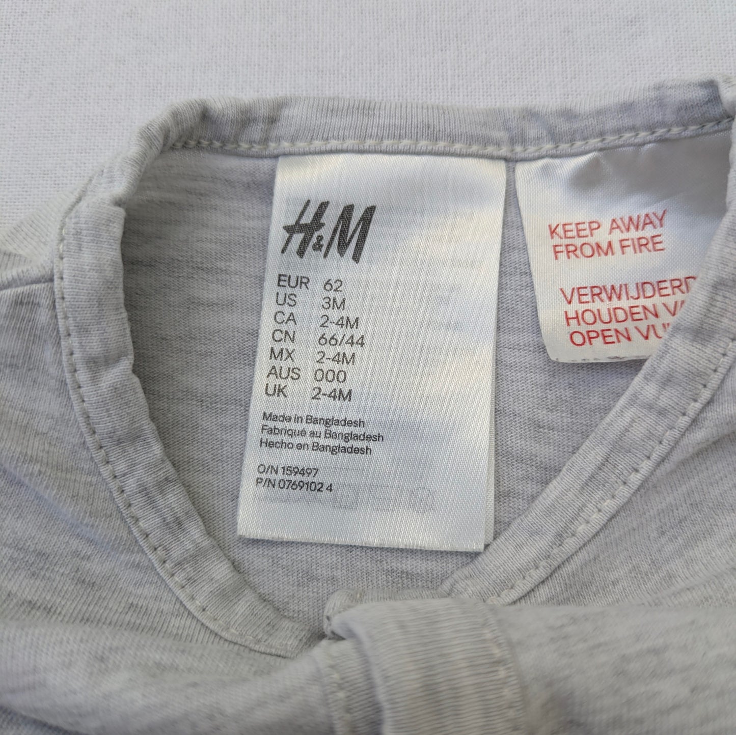 H&M Cotton Pyjamas- size 3 mo / 62cm