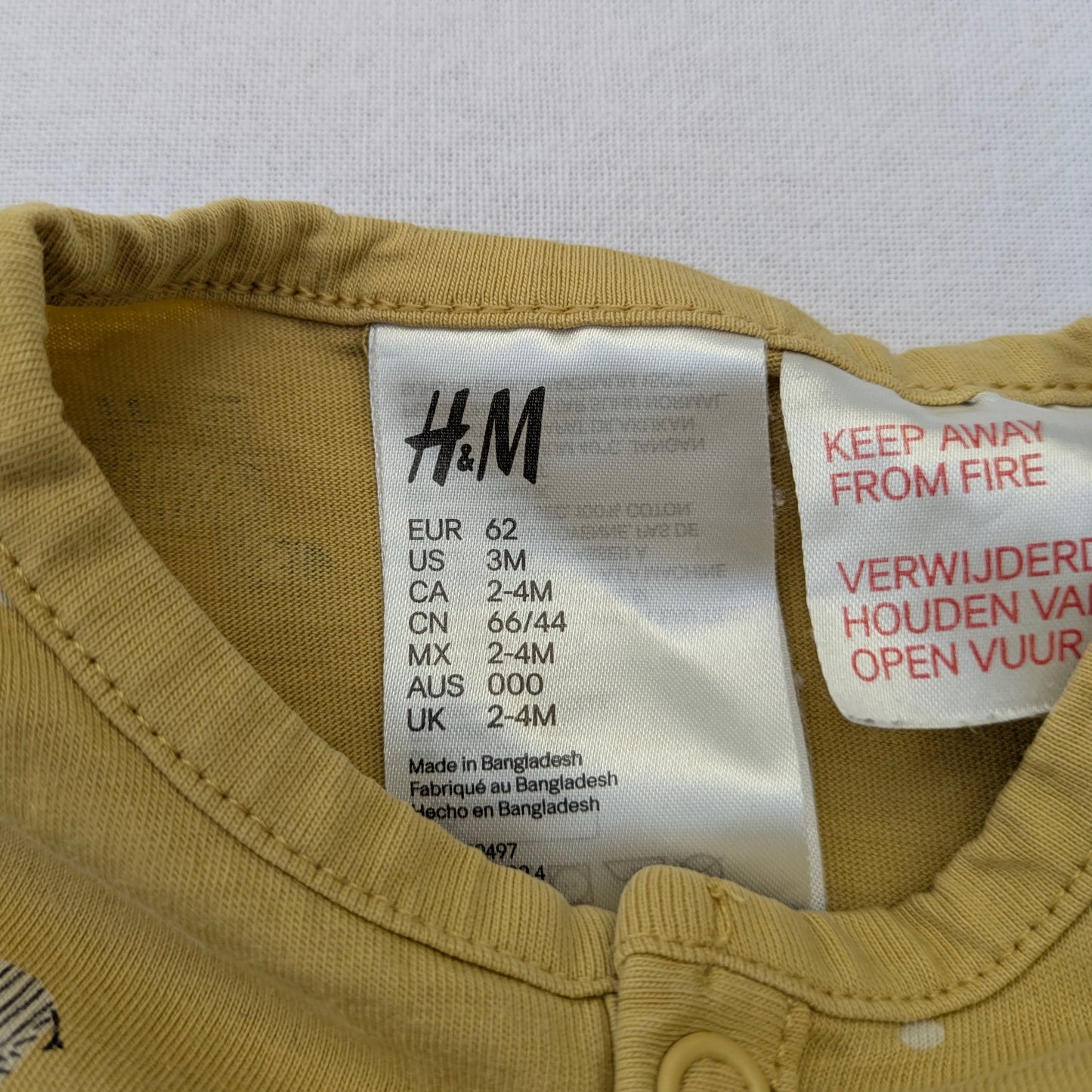 H&M Cotton Pyjamas- size 3 mo / 62cm