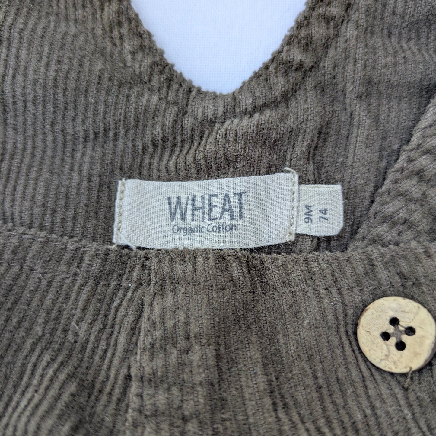 Wheat cotton overalls - 9-12 mo