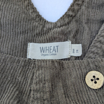 Wheat cotton overalls - 9-12 mo