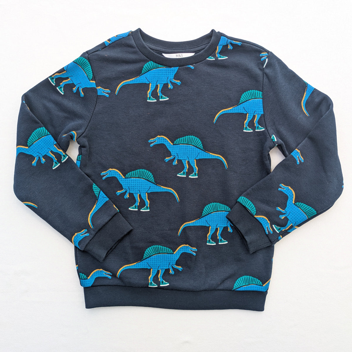 M&S dino sweatshirt - 5-6 years