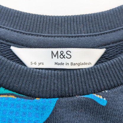 M&S dino sweatshirt - 5-6 years